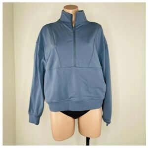🌕 Richer Poorer Terry Half Zip Pullover in Blue Mirage Size Medium